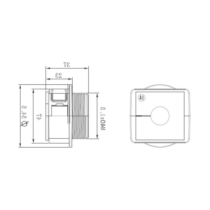 KBL cable entry system, thread specification M40x1.5, thread length 14 mm, KBL-QVT40/1, 047401